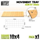 Green Stuff World - MDF Movement Trays - Slimfit Square 20 mm 10x4