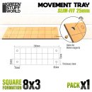 Green Stuff World - MDF Movement Trays - Slimfit Square 25 mm 8x3