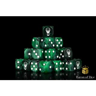 Baron of Dice - Tainted Knight, Green 16mm Round Corner Dice (25)