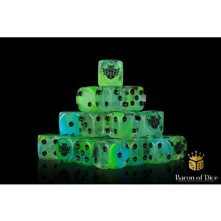 Baron of Dice - Day of the Dead, Scarab 16mm Round Corner Dice (25)