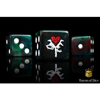 Baron of Dice - Reincarnate Red 16mm Square Corner Dice (25)