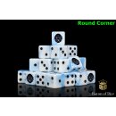 Baron of Dice - Giant, White Ice 16mm Round Corner Dice (25)