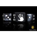 Baron of Dice - White Handprint 16mm Square Corner Dice (25)