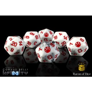 Baron of Dice - Infinity: Japanese Secessionist Army (JSA) - Official Dice Set (6 Dices)