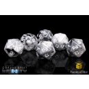 Baron of Dice - Infinity: N4 Marbled w/ White - Official Dice Set (6 Dices)