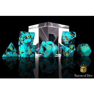 Baron of Dice - Turquoise Gemstone RPG Dice Set (7 Pieces)