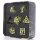 Baron of Dice - Dragons of Legend Green Yellow Steel Metal RPG Dice Set (7 Pieces)