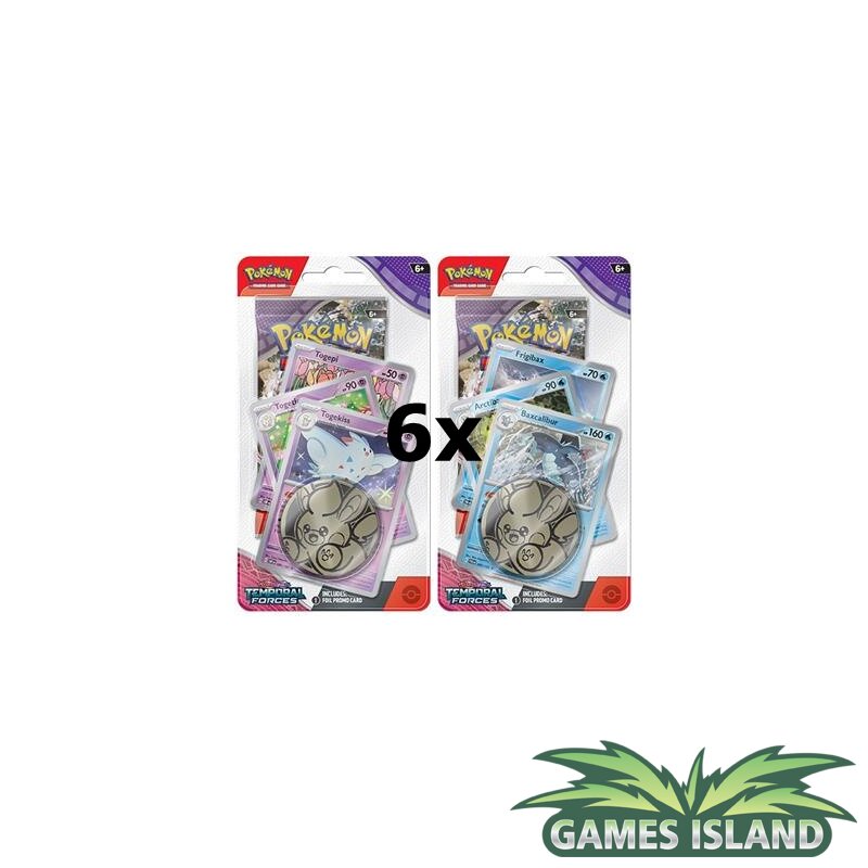 Pokemon sv 05: temporal forces premium checklane blister english display (jeder checklane blister 6x)
