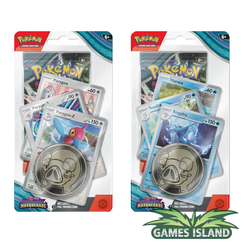 Pokemon scarlet & violet 06: twilight masquerade premium checklane blister english set (both blister)