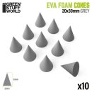 Green Stuff World - EVA foam cones 30mm (pack x10)